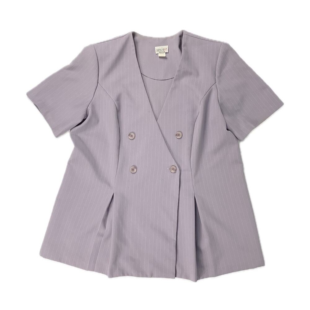 Lavender Button Up Pinstripe Blazer Jacket